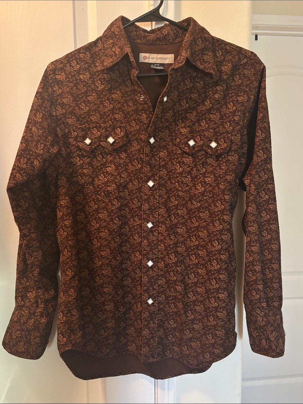 Western Womens Brown Floral Western Button-Down Shirt